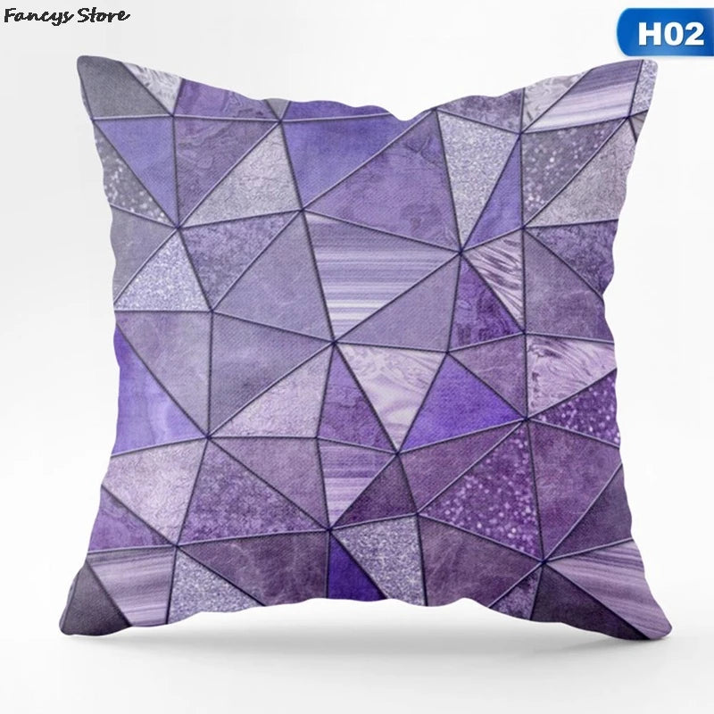 45*45 Simple Purple Single-sided Printing Pillowcase Sofa