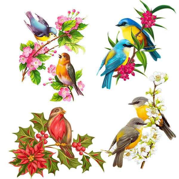 Beautiful flower and bird art wall decal toilet Decal