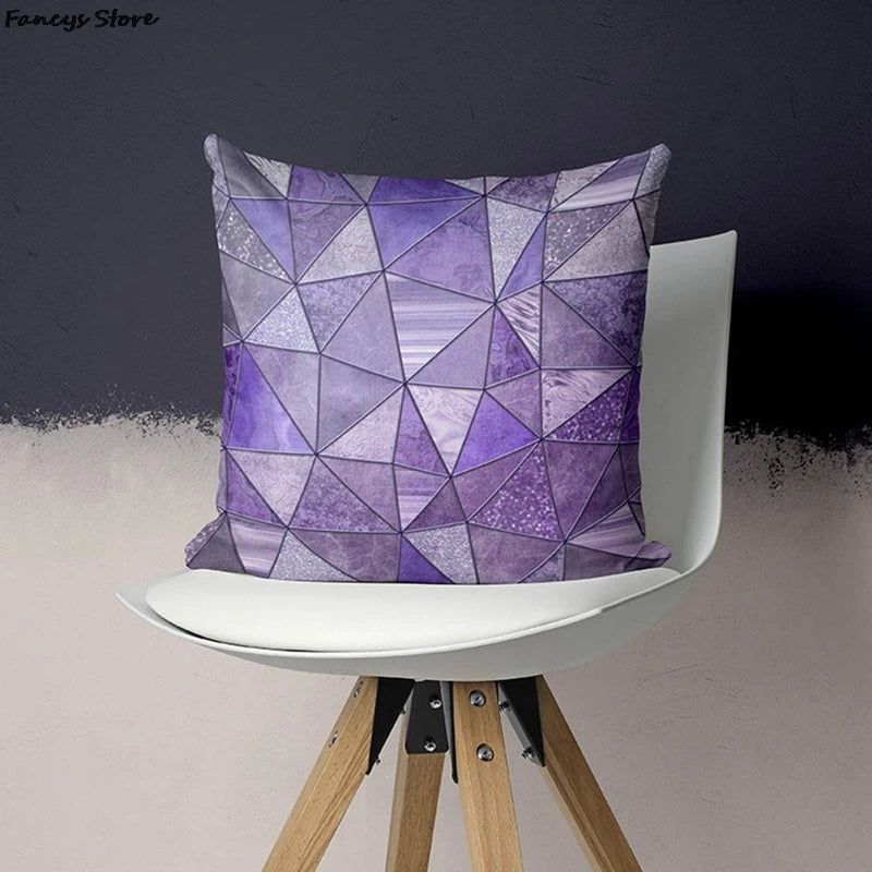 45*45 Simple Purple Single-sided Printing Pillowcase Sofa