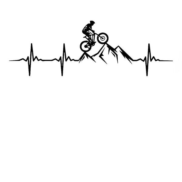 Mountain Bike Heartbeat Wall Decal