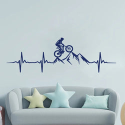 Mountain Bike Heartbeat Wall Decal