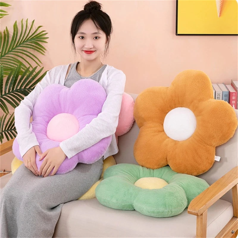 Flower Plush Throw Pillow
